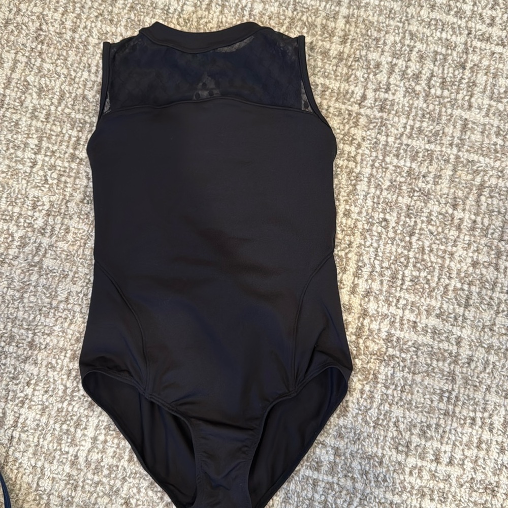 Black Sleeveless Bodysuit ballet leotard Mirella 8-10
